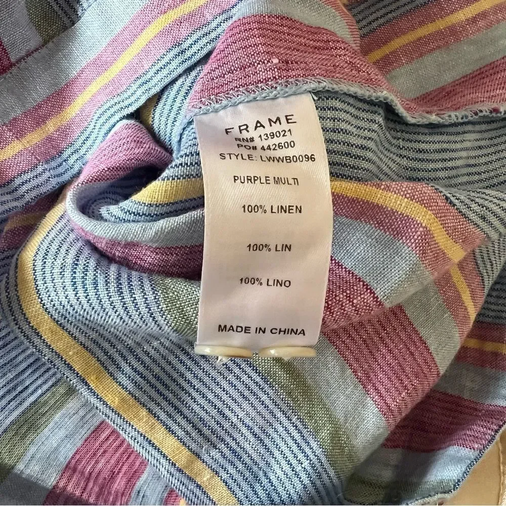 Frame Linen Striped Romper NEW Size Small - Picture 7 of 10